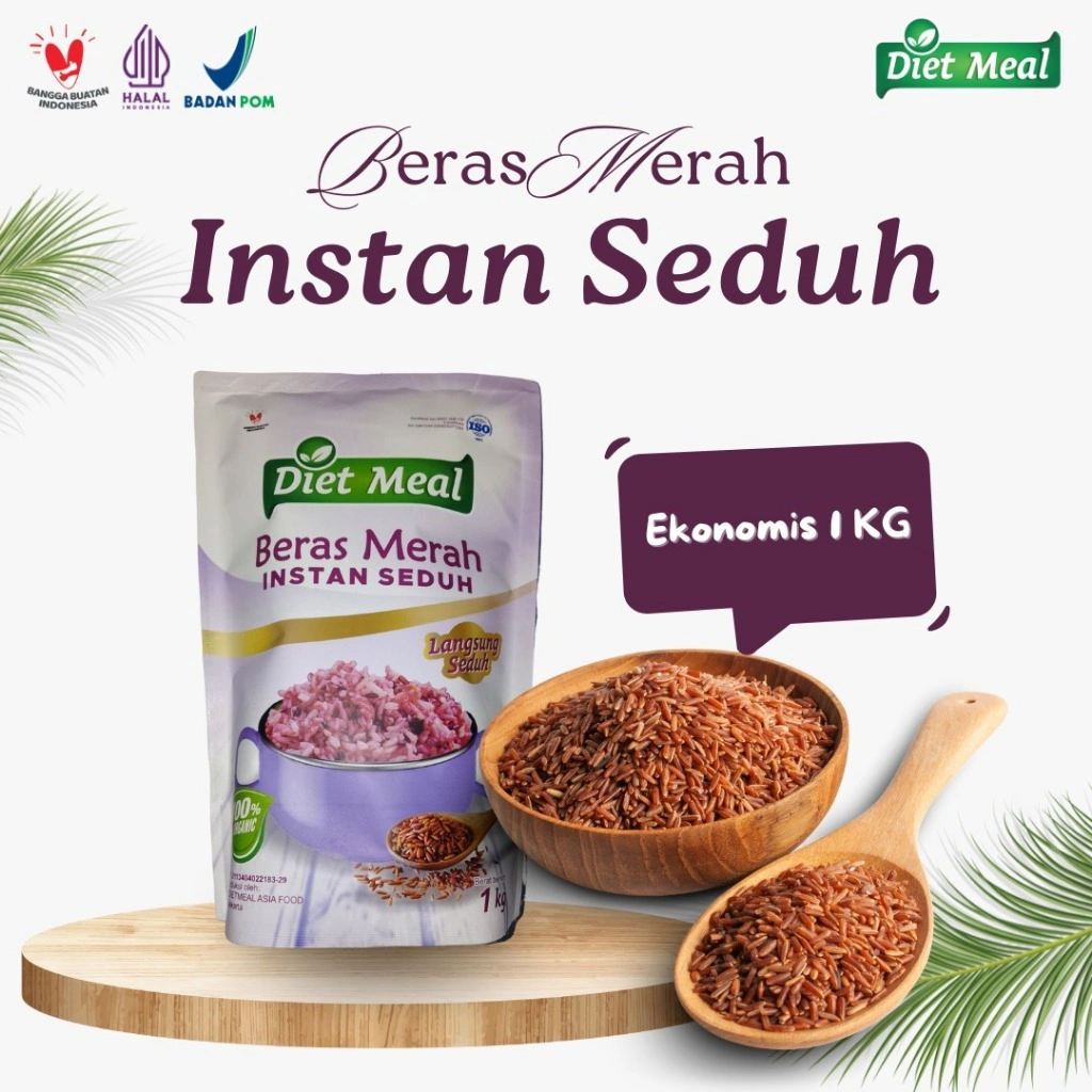 Dietmeal Beras Merah Instan Seduh Kemasan 1Kg
