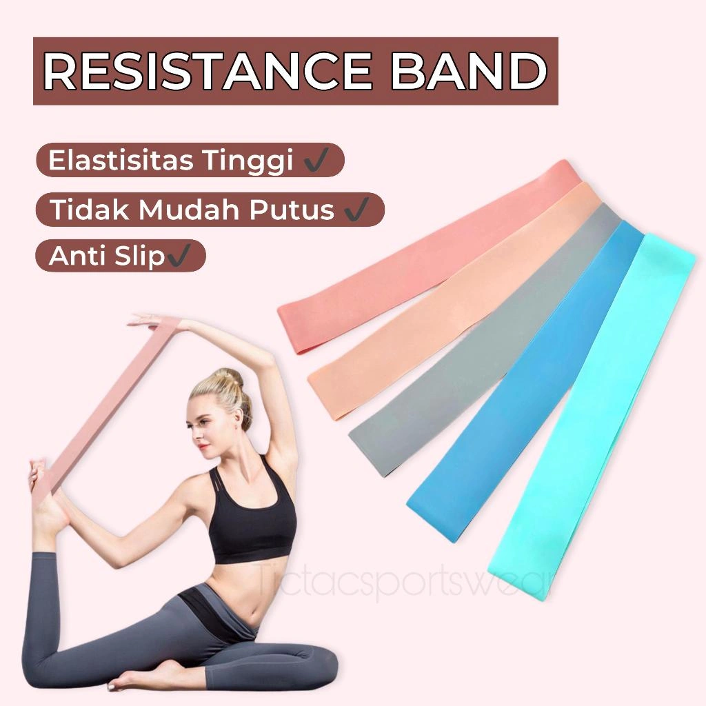 RESISTANCE BAND ALAT OLAHRAGA YOGA PILATES GYM Wanita