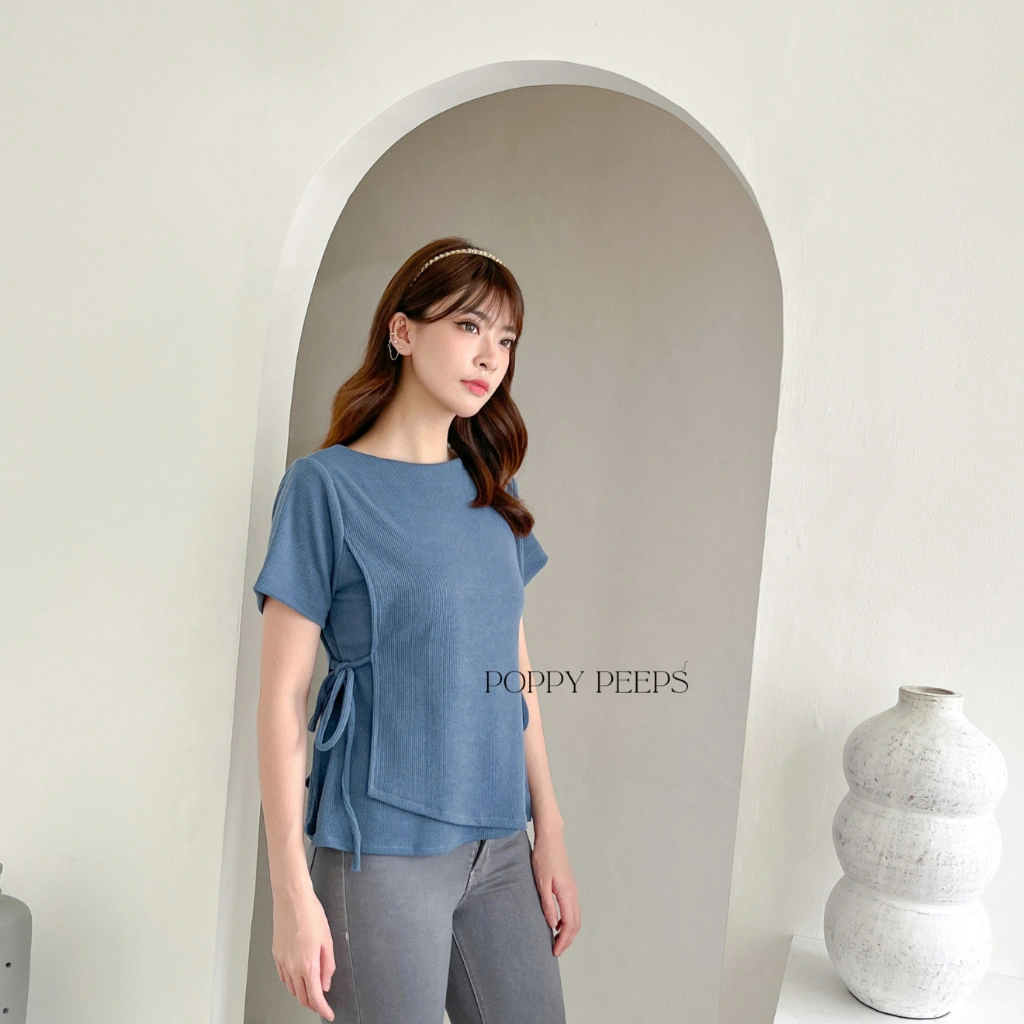 [ Poppypeeps ] HEIDI TOP / Top Basic Knit / Atasan Korean Baju Wanita / Kimono Blouse Wanita