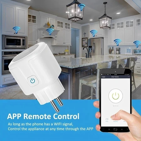 Wireless WiFi Smart Plug Socket 16A /with Colokan Energy Monitoring Statistic Smart Home/Colokan Stop Kontak Timer Colokan Pintar Wireless Smart Wifi Remote Control Single Socket