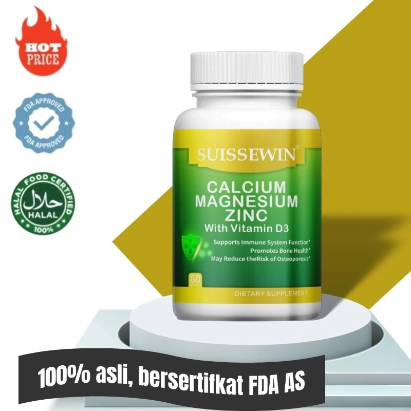 Kalsium, magnesium dan seng, meningkatkan pertumbuhan dan perkembangan, meningkatkan kekebalan tubuh, meningkatkan kepadatan tulang, 60 kapsul
