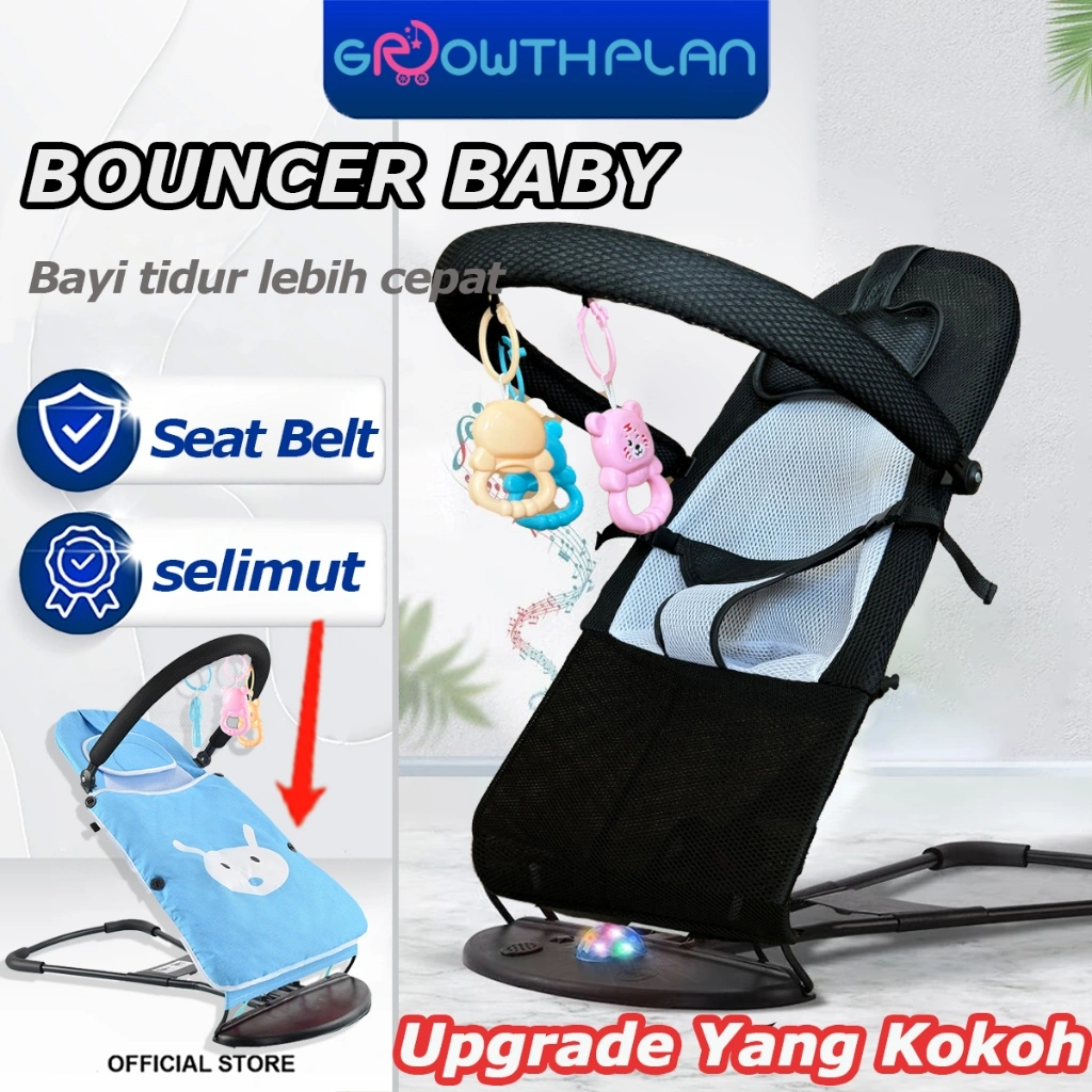 Bouncer Bayi 3 ~ 12 Months Of Use Bouncher Baby Kursi Ayunan Bayi Lipat Infant Seat Tempat Tidur Bayi Goyang