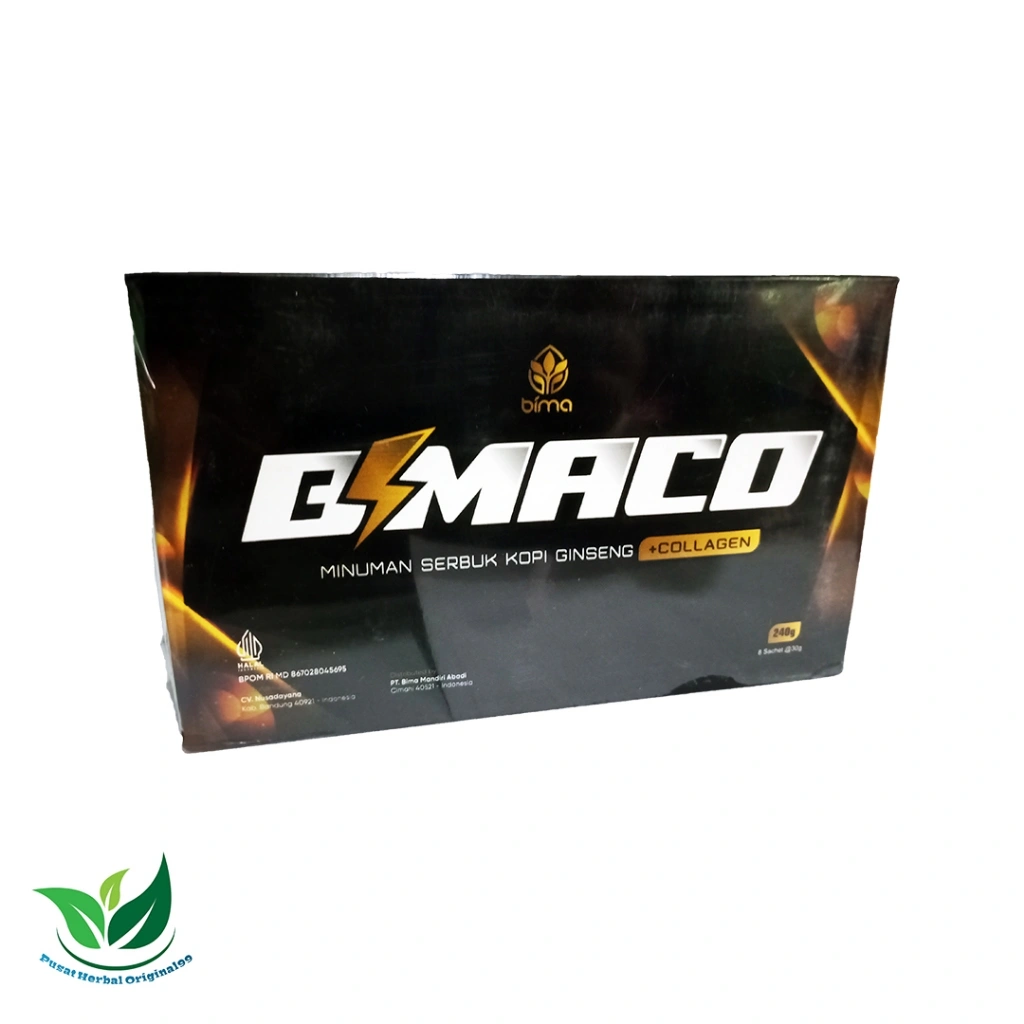 BIMACO Isi 8 Sachet Premium Energy Coffee Serbuk Kopi Ginseng + Collagen Untuk Stamina dan Kulit
