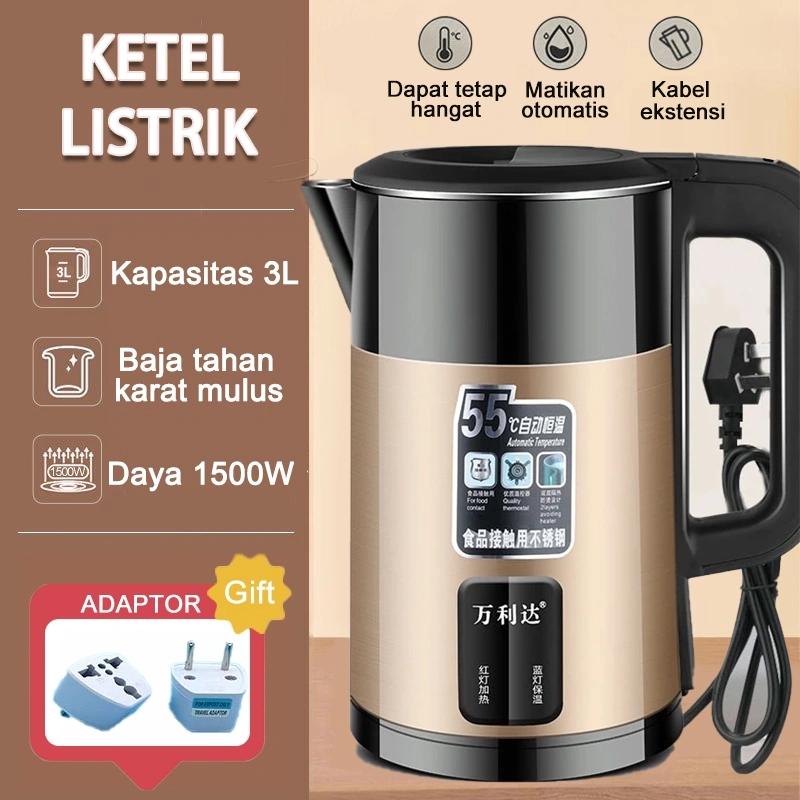 3L Teko Listrik Pemanas Air Electric Kettle  Simpan Suhu Baja Tahan Karat Untuk Penggunaan Keluarga