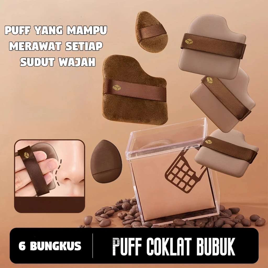 Sponge Spons Make-Up 6pcs Lembut, Empuk, Murah-Mini Puff Concealer Spons Jari Kecil, Bedak Cushion