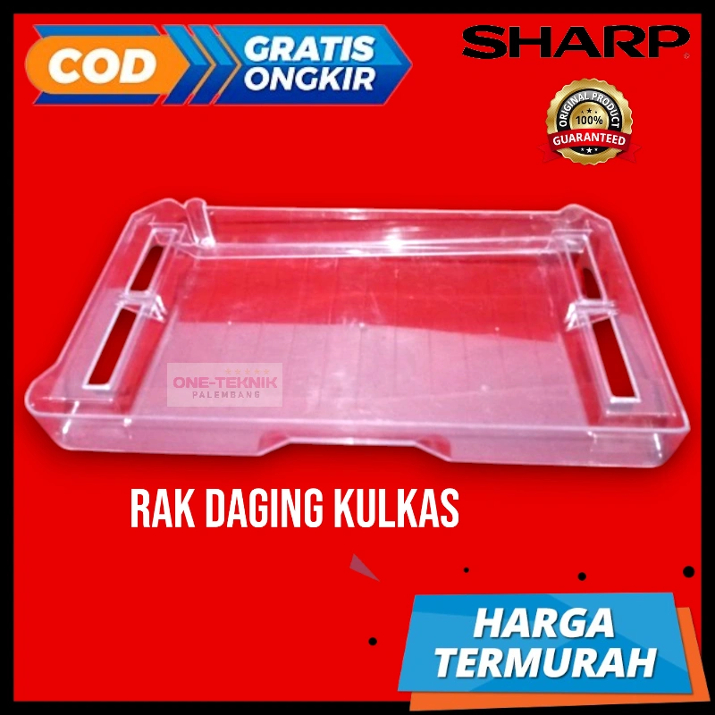 RAK DAGING/RAK IKAN/RAK BAWAH FREEZER KULKAS SHARP SJ-N192N 100% ORIGINAL [ADA LUBANG PEMBUANGAN AIRNYA]