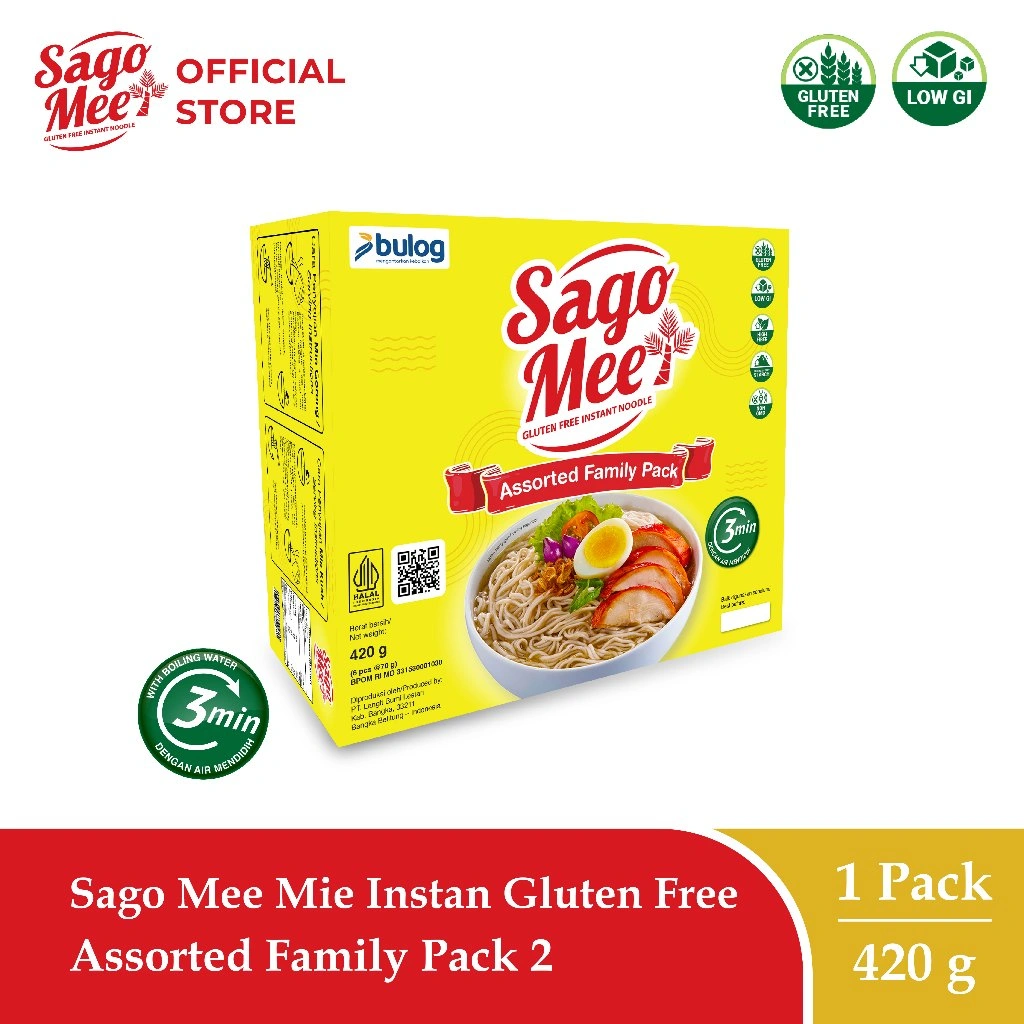 Sago Mee Gluten Free Mie Instan Assorted Family Pack 2 (Tanpa Cup)
