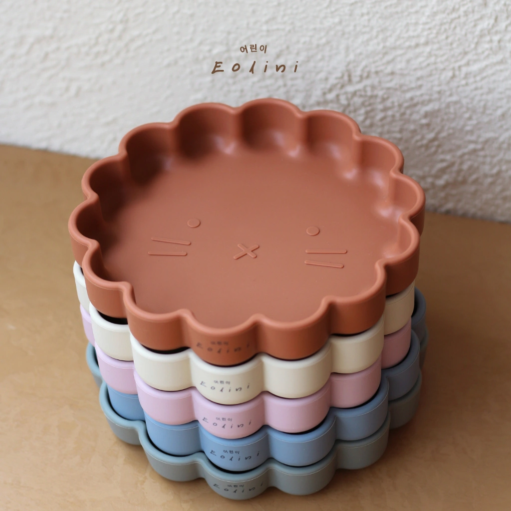 [ Eolini ] Silicone Suction Plate Baby Toodler Lion / Piring Tempat Makan Anak Bayi Bentuk Singa
