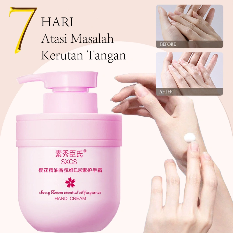 Krim Tangan Urea Vitamin E Wangi Minyak Esensial Bunga Sakura Anti-kering, menghidrasi, melembapkan