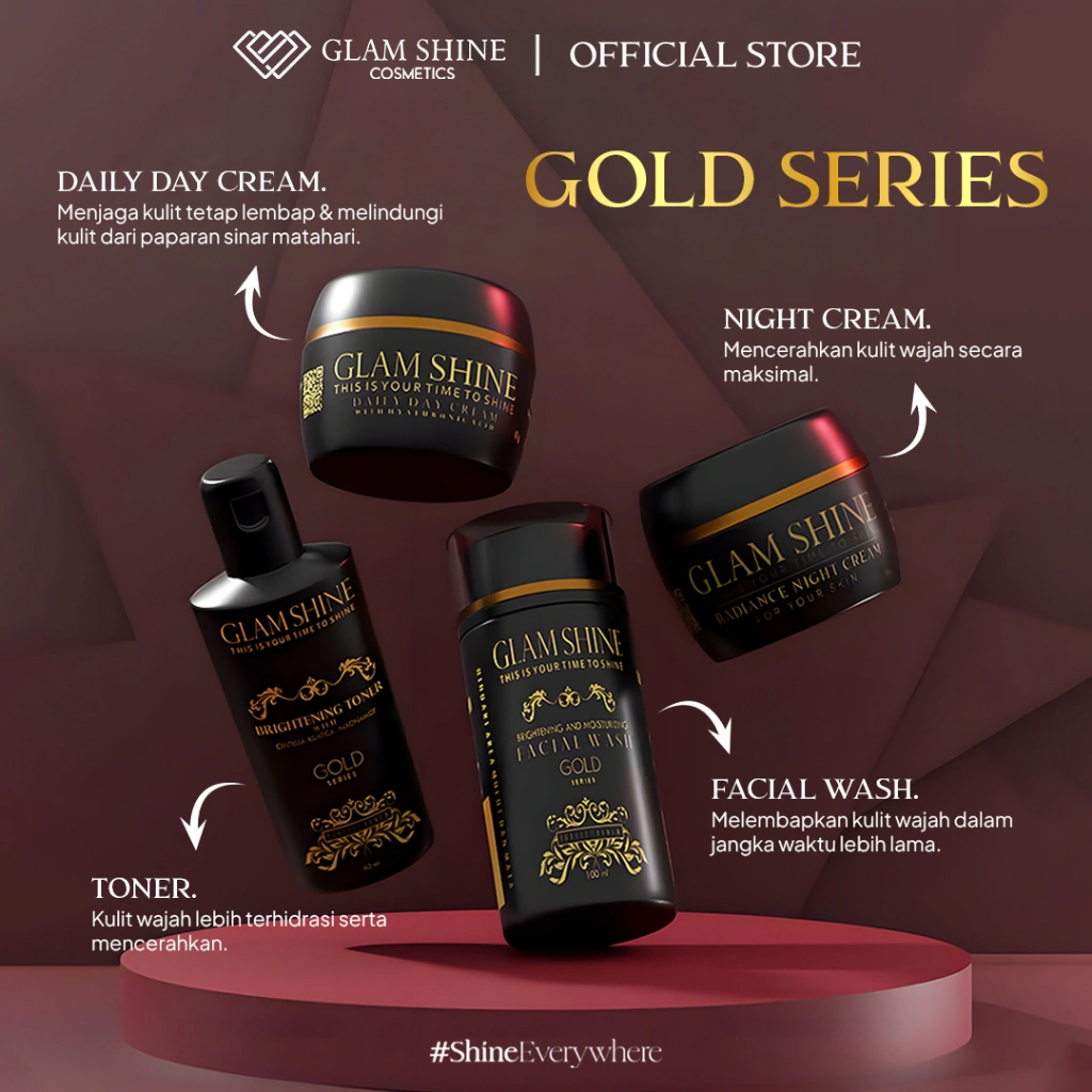 GLAM SHINE COSMETICS Gold Series Radiance - Paket Kecantikan Wajah