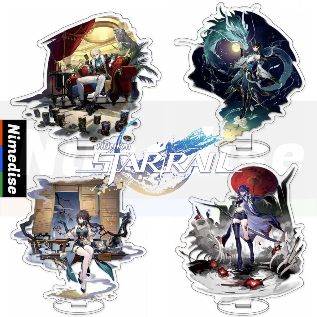 Standee Akrilik Honkai Star Rail Acheron Figure Robin Sparkle Acrylic 15cm Transparan Koleksi Figur Pajangan Anime High Quality HD Printing Stand Kado Hadiah Jingliu Topaz Dan Heng