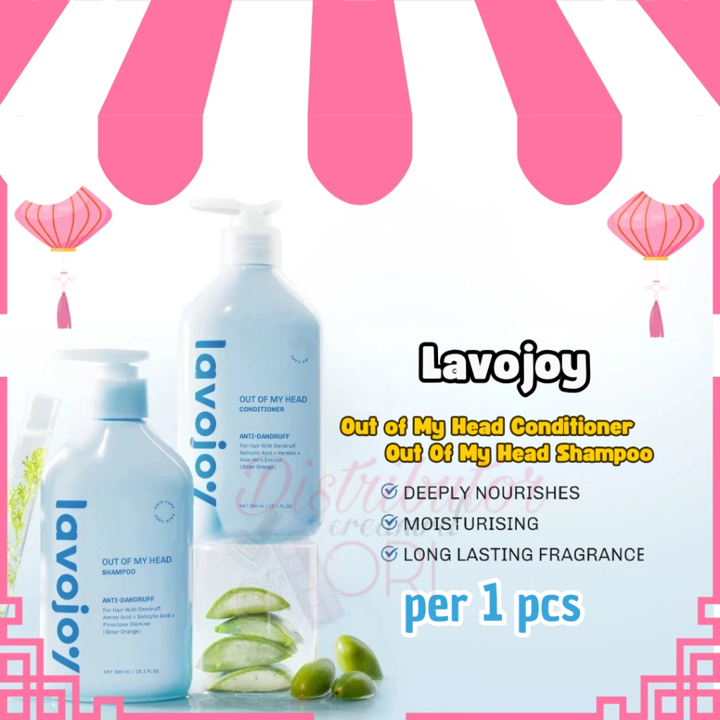 Lavojoy Out Of My Head  Shampoo/Conditioner 300ml  | Sulfate-Free Smoothing  Frizz Control BPOM Anti  Dandruff