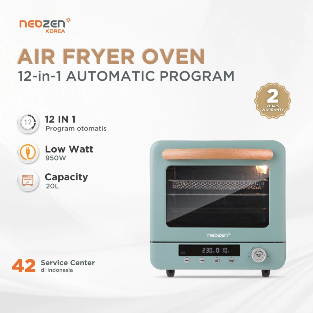 Neozen Air Fryer Oven - Low Watt 20 Liter - GREEN TOSCA