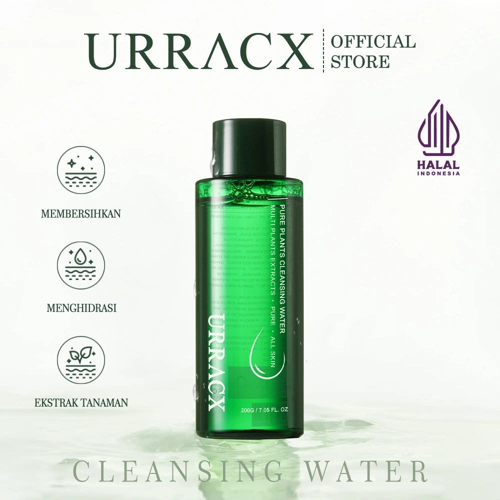 URRACX（Halal）Micellar Water 200ML Make Up Remover Cleansing Water Pembersih Wajah Cleanser Wajah Sekali Bersih Total Tanpa Residu Non-Comedogenic Melembapkan Menyegarkan Kulit