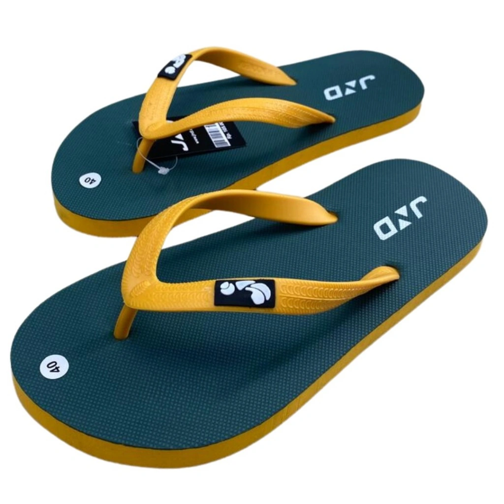 JND® - Sandal Jepit Kombinasi Warna Kuning-Army Anak dan Dewasa Rubber - JSW