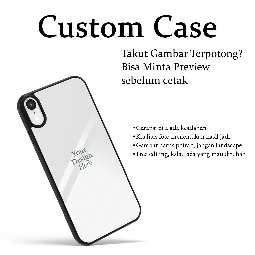 Custom Case (CASING) - Softcase Glossy (BERGARANSI) Iphone samsung xiaomi redmi oppo vivo realme (Case Casing hp)