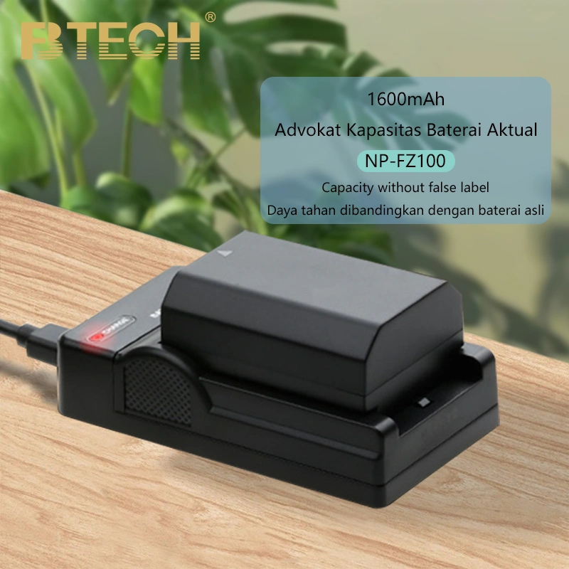BTECH NP-FZ100 | Baterai Dummy untuk Sony A7III A7IV A6600 ZV-E10 | Adaptor Daya Type-C