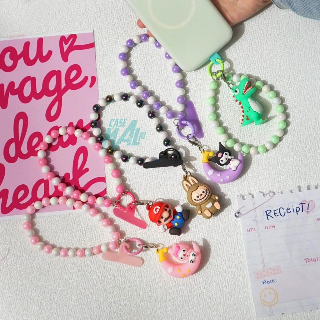 Gantungan Hp Gelang Karakter - Tali Strap Aestetic - Strap Kekinian - gantungan handphone lucu