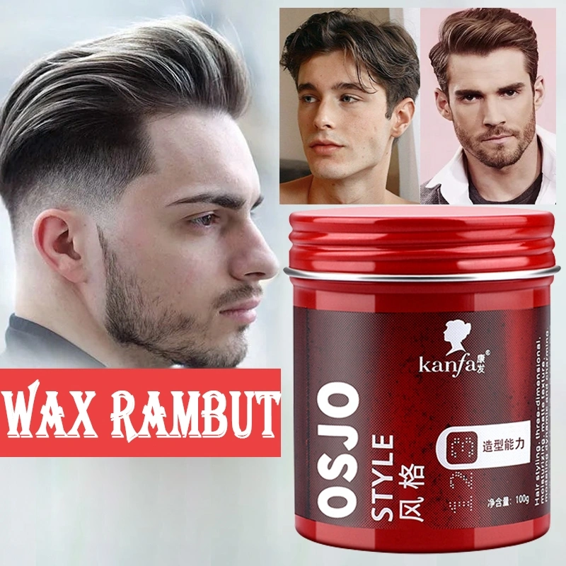 Wax rambut pria Tahan lama Kuat Pomade gaya matte Gaya rambut mengembang Segar Tidak berminyak