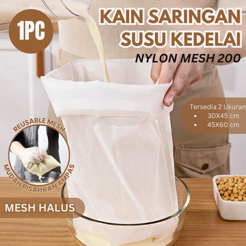 Kain Saringan Susu Kedelai Nilon Serut Reusable Mesh