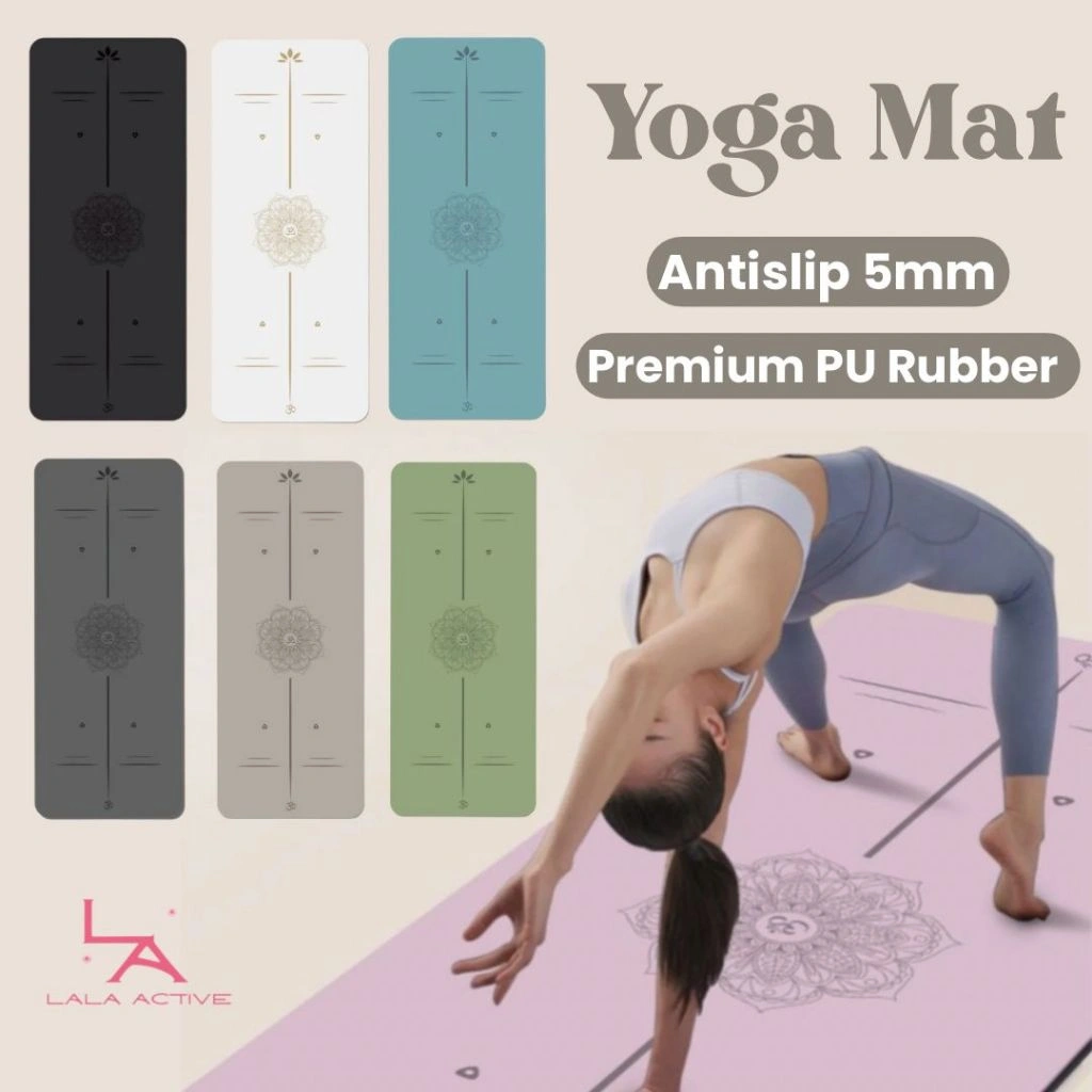 Lala.Active – KARPET YOGA PREMIUM PU RUBBER YOGA MAT - Karpet YOGA Pilates ANTI SLIP MATRAS