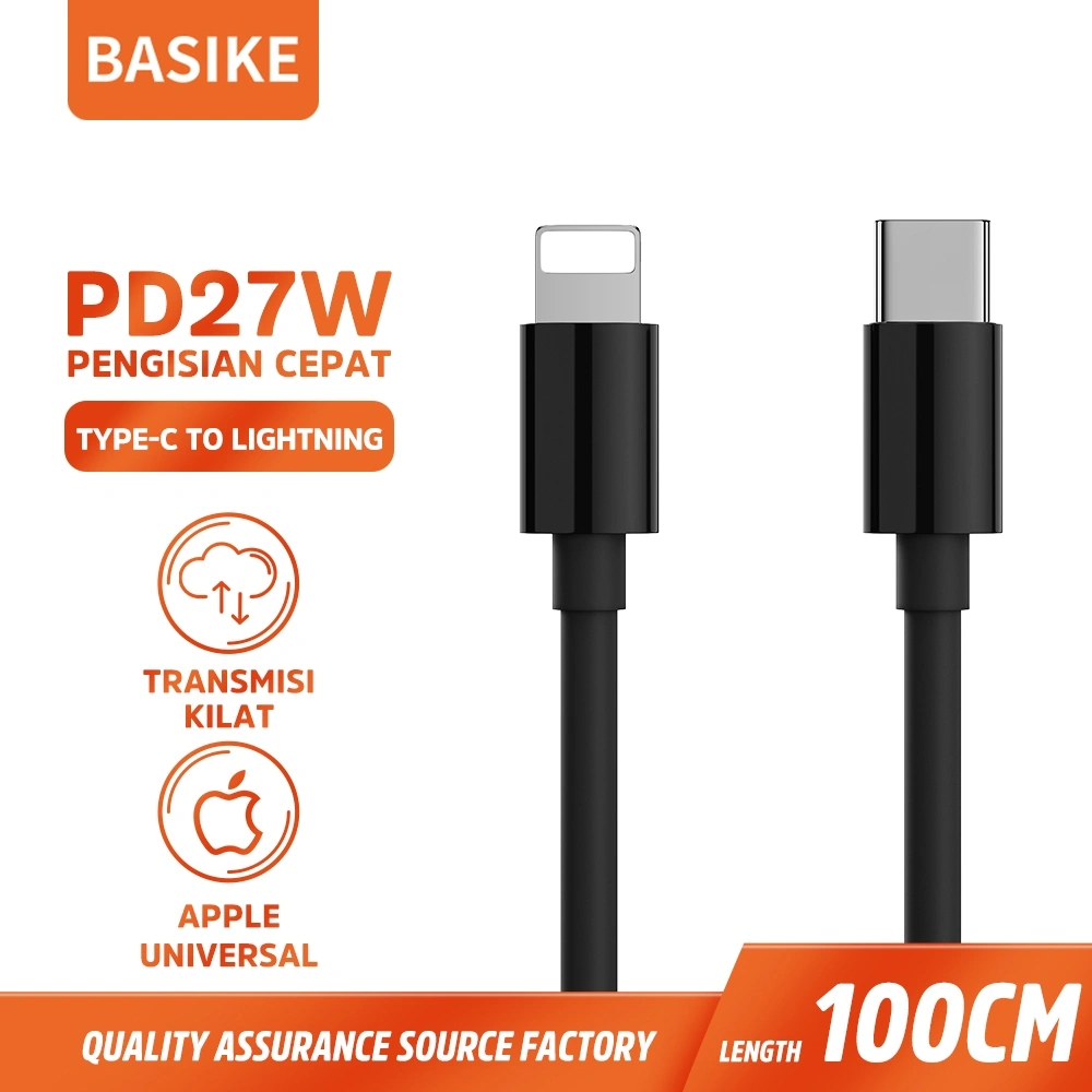[HOT]BASIKE Kabel Data iPhone Fast Charging 27W Type C to Lightning for ios hp original