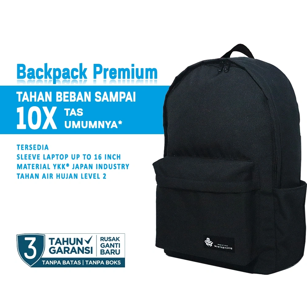 BP-12 Daily Backpack Tas Ransel Laptop 16 inch - Tas Sekolah/Tas Kerja by Mystericous