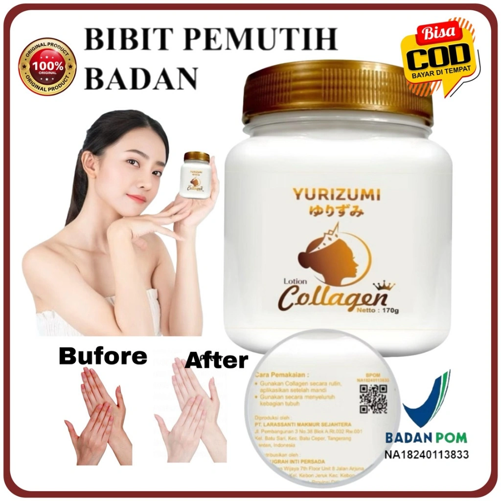 Bibit Collagen BPOM Pemutih Badan Original Ampuh Pemutih Wajah SHINING MOISTURIZER BODY LOTION CREAM