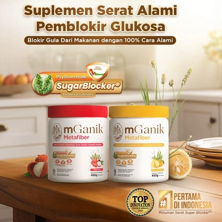 [DISTRIBUTOR RESMI] mGanik Metafiber Jeruk Yuzu / Leci 1 Tub 450gr - Suplemen Serat Fiber Diabetes Alami Original bisa COD