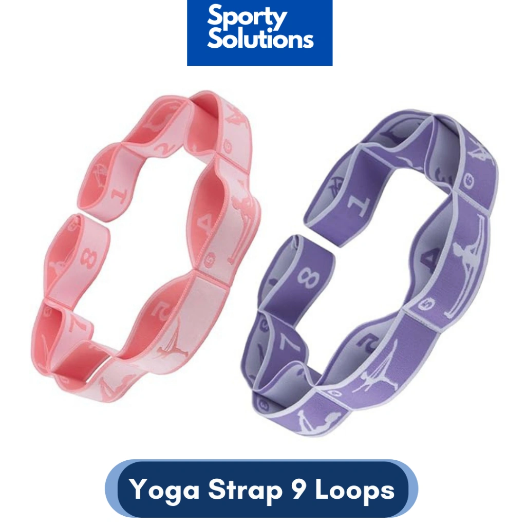 Resistance Band Stretching 9 Loops Dewasa Tali Yoga Pilates Elastis untuk Fitness