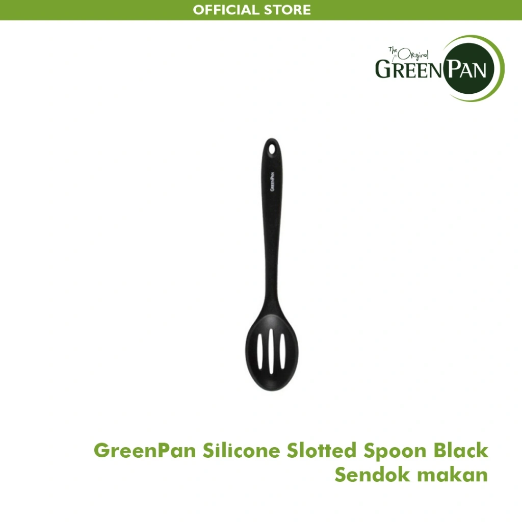 GreenPan Silicone Slotted Spoon Black Sutil BPA-Free