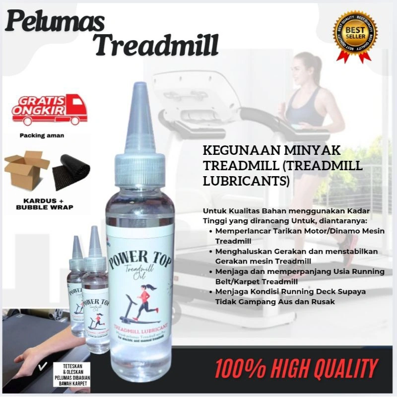 PROMO PELUMAS TREADMILL 100ML Kualitas Pro Minyak TREADMILL– COCOK untuk Treadmill Manual & Elektrik | Gratis Ongkir + COD & Packing Aman