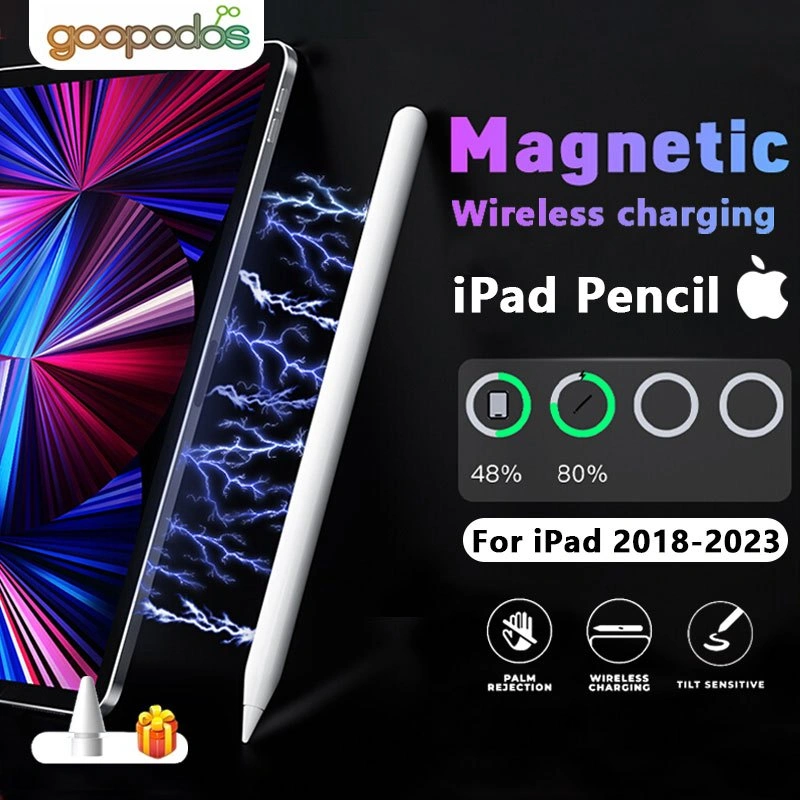 Goopodos Apple Pencil Series Stylus Pencil for iPad with Palm Rejection Stylus Pen Wireless Charging, Active Pencil Pen for iPad Air 5 / iPad Pro 11” 2021 / iPad Mini 6
