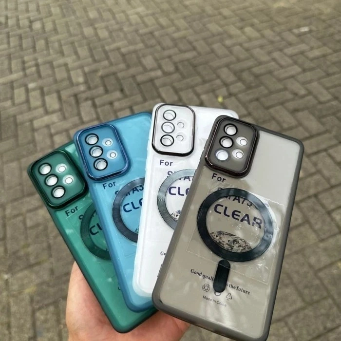 Case Samsung Galaxy A55 / S24 FE / A71 / A72 / A73 / A54 / A53 / A52 / A35 / A25 / A15 / A14 / A13 / A34 / A33 / A05 / A05S magnet plating Clear matte Casing Cover Magsafe