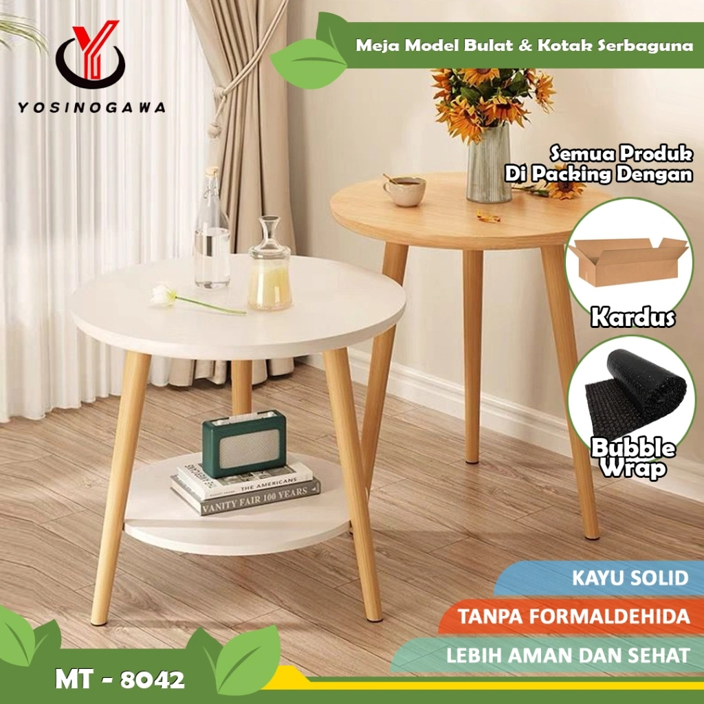 YOSINOGAWA - Meja Bundar Kopi Ruang Tamu,Kamar Tidur Meja Samping Tempat Tidur Sederhana Modern