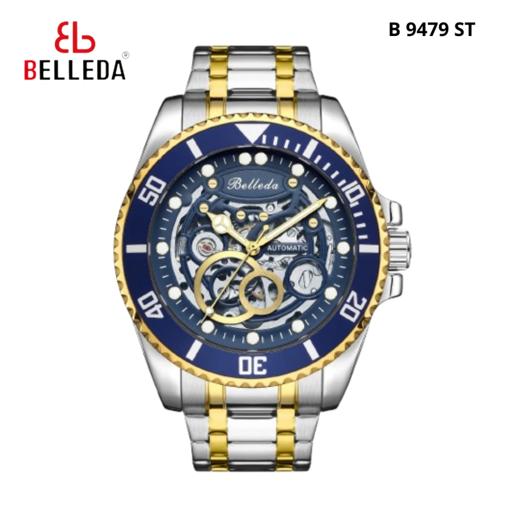 Jam Tangan Pria Belleda 9479 Automatic Rantai Stainless Anti Air 30 Meter Man Watches Luxury