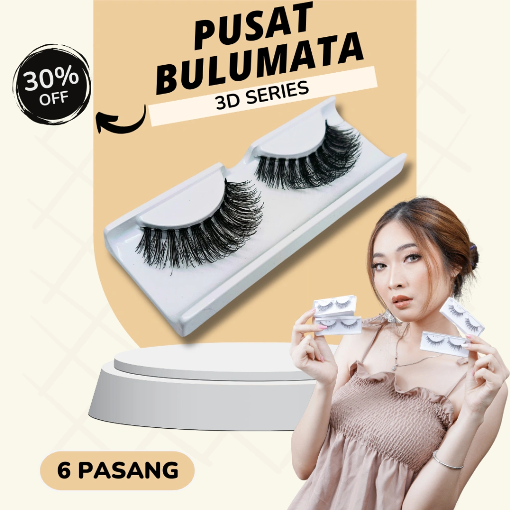 Bulu mata 3D lentik tebal Natural - upper lashes