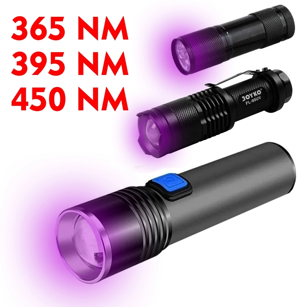 Senter UV Cas LED Ultraviolet Cahaya Ungu Rechargable Untuk Metal Jig Umpan Cek Uang Pengering Resin
