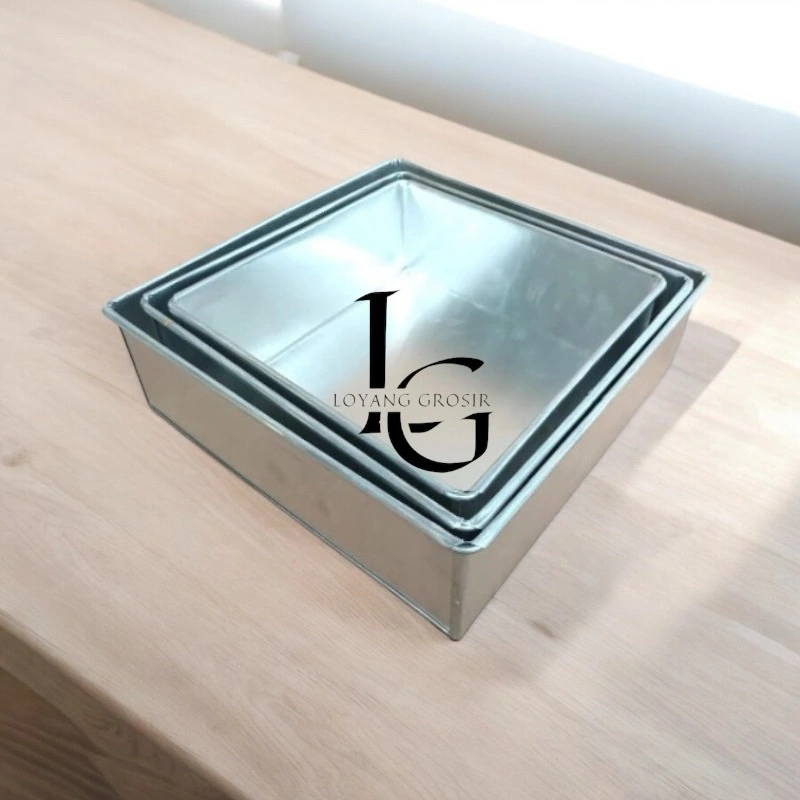 Loyang Kotak bahan Aluminium tinggi 7 cm ukuran 8 10 12 14 16 18 20 22 24 cm