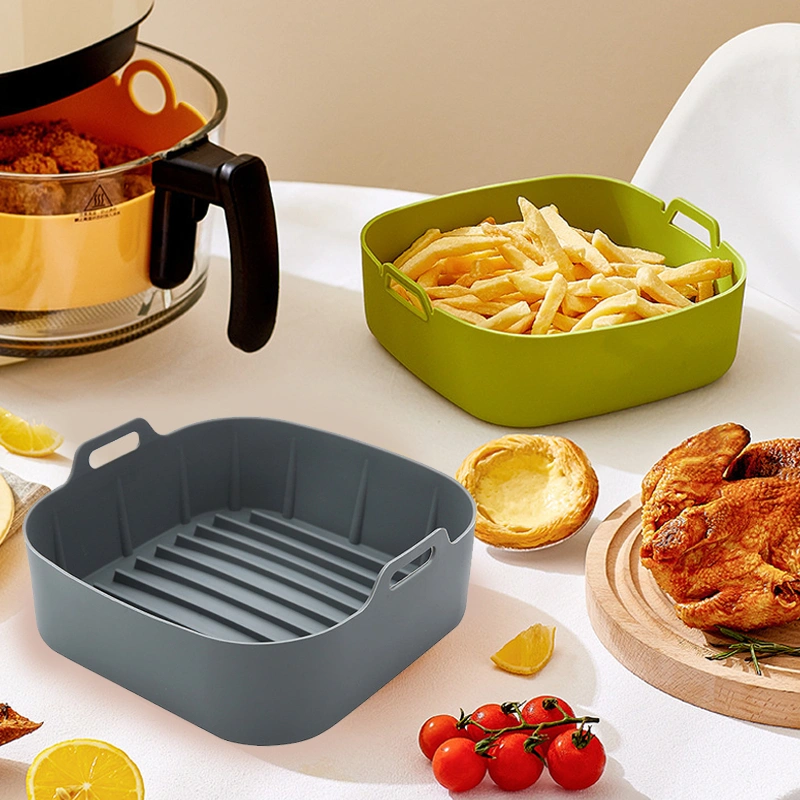 16/19cm Wadah Air Fryer Wadah Baking Silikon Air Fryer Silicone Pot Wadah Tray Nampan Reuseable