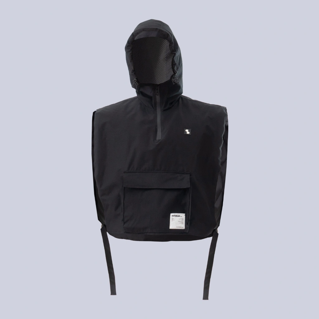 SELATANcoat. Vest Outdoor Waterproof Packable Rompi Riding Anorak Membrane Pria Wanita - Black