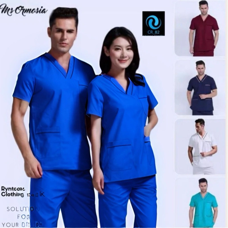 5L-Baju Oka Lengan Pendek / Baju Jaga Dokter / Baju OK / Baju Doctors Scrub Korean Style