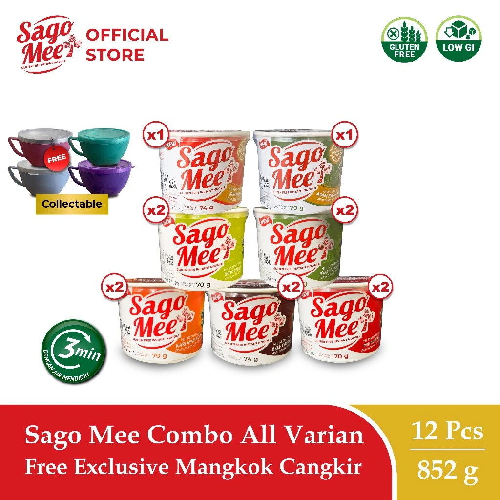 Sago Mee Paket Lengkap Gluten Free Mie Instan Extra 1 Exclusive Mangkok Cangkir