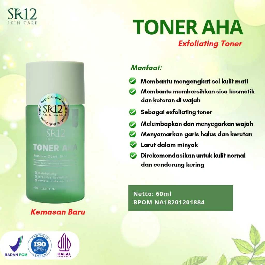 Toner AHA SR12 Expoliating Toner Aman untuk Semua Jenis Kulit Merawat Garis Halus dan Kerutan