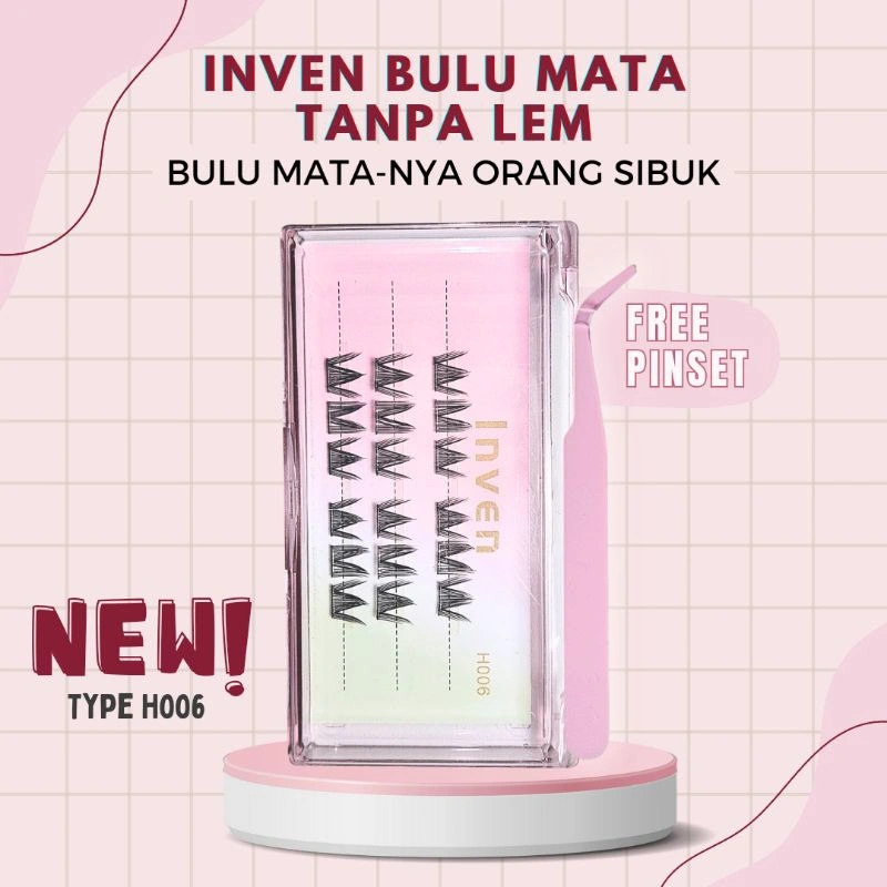 《TANPA LEM》 H006 Bulu Mata Palsu LANGSUNG TEMPEL INVEN Premium Eyelash Extension  kode : H006 Anime Lashes FREE PINSET / Tweezer hasil natural bulumata extensions bulu mata extensions bulu mata