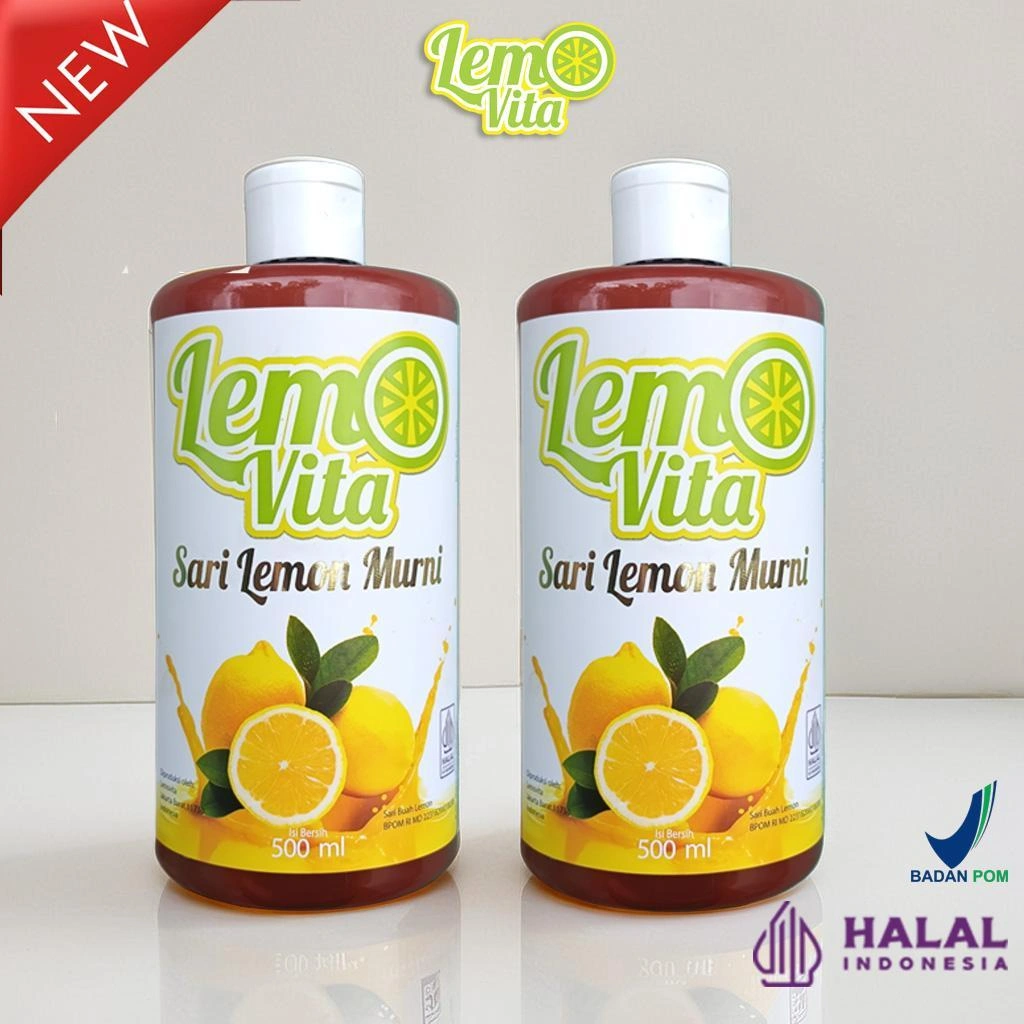 BPOM PAKET 1 Liter Lemovita Fresh Sari Lemon Jus Lemon Halal