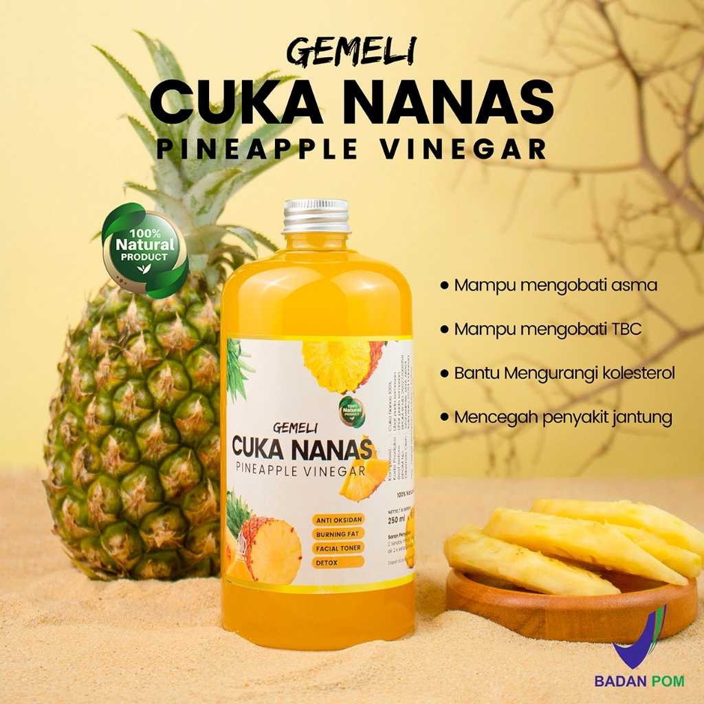 Cuka Nanas Gemeli Asli Organik With Mother 500ml - Diet Detoks