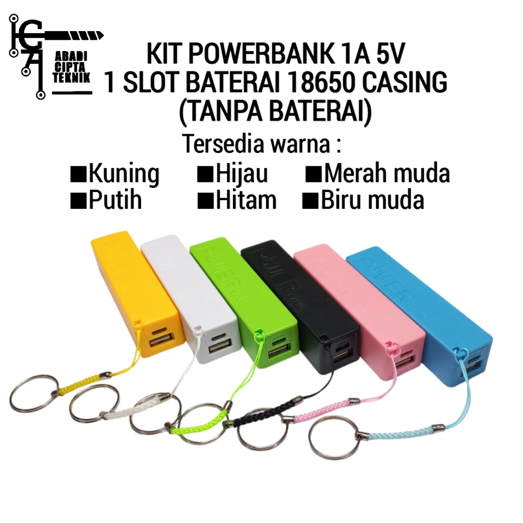 Kit Powerbank 1A 5V 1 Slot Baterai 18650 Casing