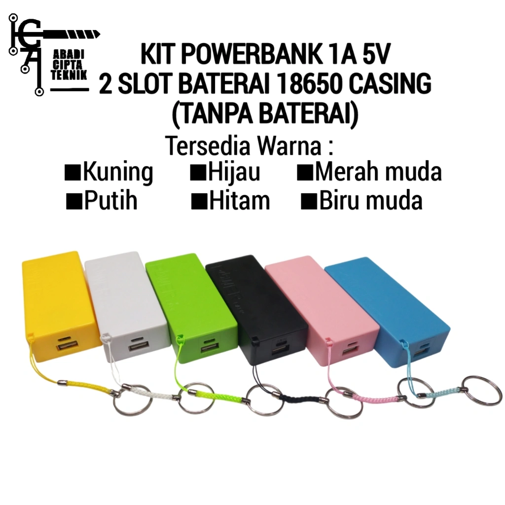 Kit Powerbank 1A 5V 2 Slot Baterai 18650 Casing