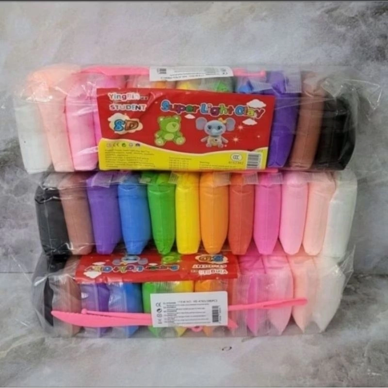 CLAY MAINAN ANAK/ CLAY MAINAN LILIN ANAK POLYSTER 12 warna